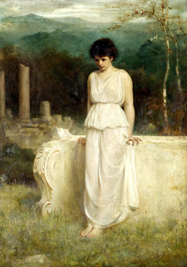 Her Eyes Are with Her Heart and That is Far Away by Philip Hermogenes Calderon