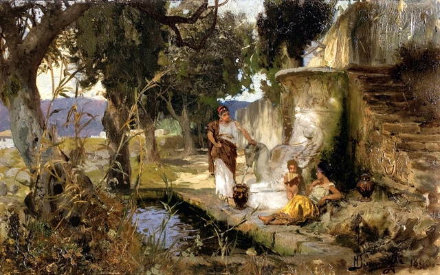 Scena przy studni by Henryk Siemiradzki