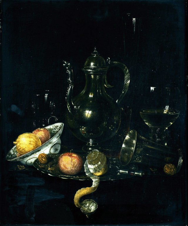 Still life with decanter and fruit by Willem Claesz. Heda