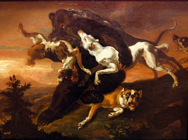 Chasse à l'ours by Abraham Hondius