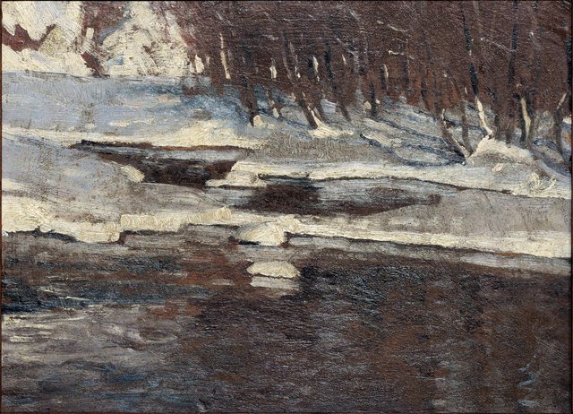 Landscape with water and snow by Stanisław Ignacy Witkiewicz