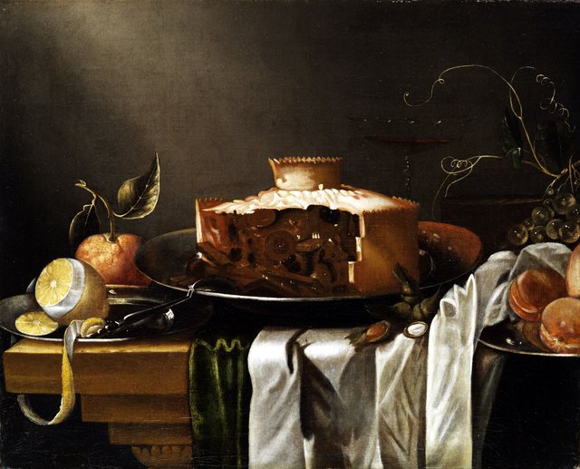 Still life with pâté. by Abraham van Calraet