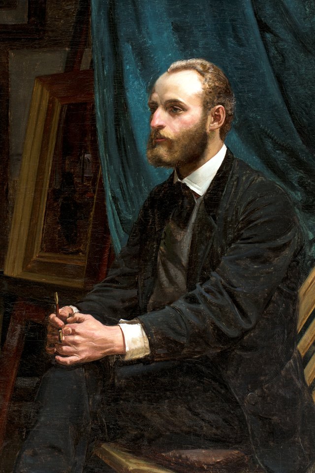 Viggo Johansen in his studio by Michael Ancher