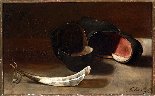 Stilleven met klompen by François Bonvin