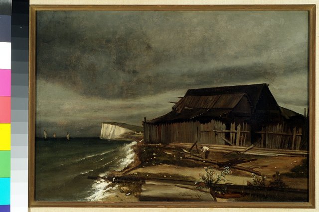 Landschap met schuur by François Bonvin