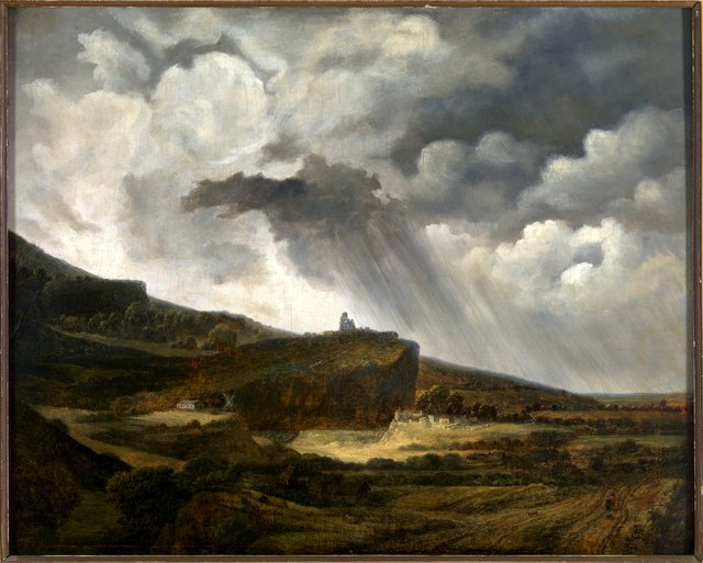 Gezicht op de heuvel van Montmartre (Voor het onweer, ‘Avant l’Orage’). by Georges Michel
