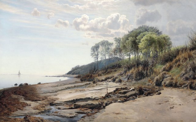 Janus la Cour, Parti fra Moesgaard Strand ved Aarhus by Janus la Cour