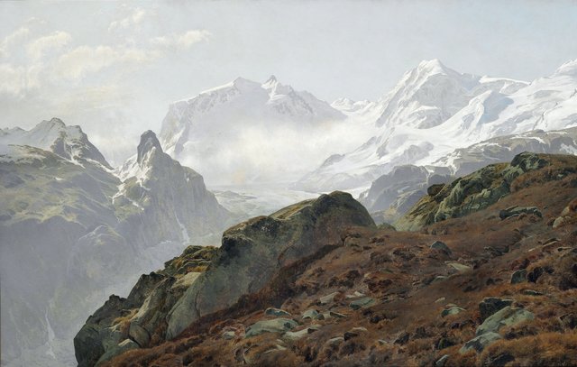 Monte Rosa. Morning in the High Alps. by Janus la Cour