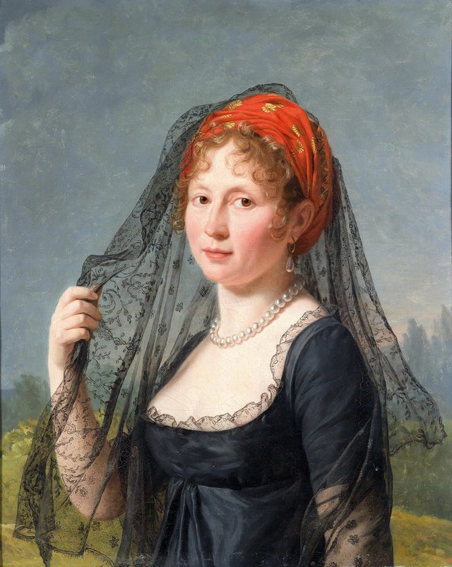Gérard (attr) Bildnis einer schwarzgekleideten Dame by François Gérard