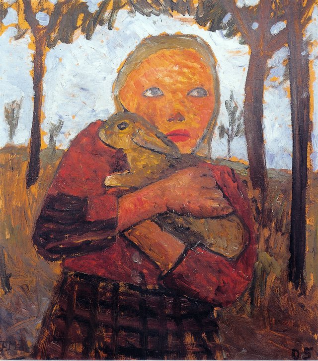 Girl with Rabbit by Paula Modersohn-Becker