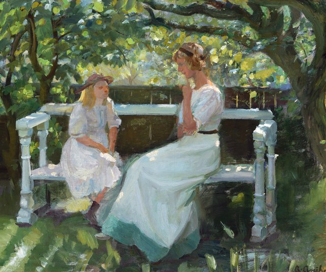 In the garden. by Anna Ancher