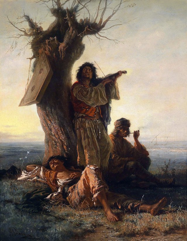 Gypsies resting by Alois Schönn