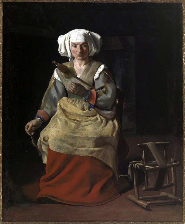 A Woman Spinning by Michiel Sweerts