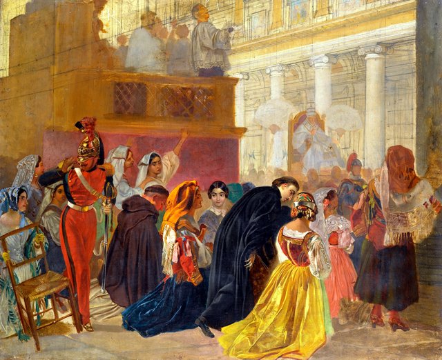 The Return of Pope Pius IX to Rome from Basillica Santa Maria Maggiore by Karl Bryullov