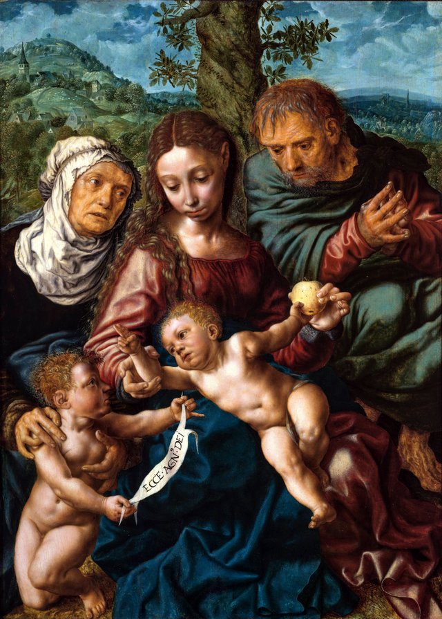 Holy Family with John the Baptist and St. Elisabeth by Jan Sanders van Hemessen