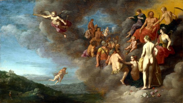 Mercury bringing Psyche to Mount Olympus by Cornelius van Poelenburgh