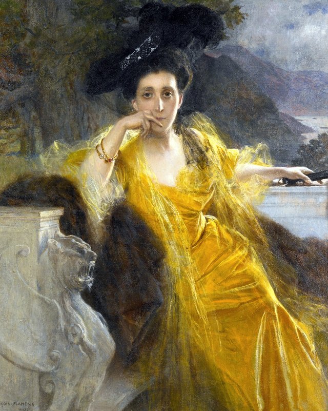 Mme Marie-Louise Fould, née Heine by François Flameng