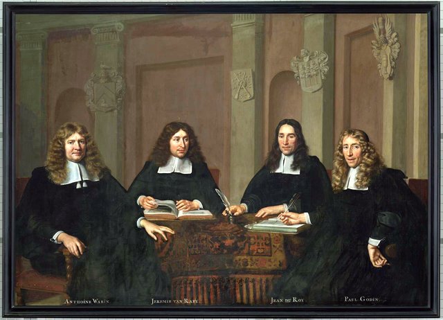 The regents of the Walenweeshuis, Amsterdam, 1670 or 1671 by Adriaen Backer
