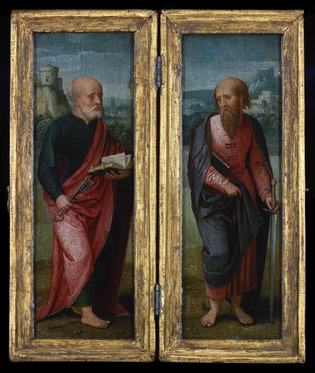 Petrus en Paulus by Master of the Female Half-Lengths