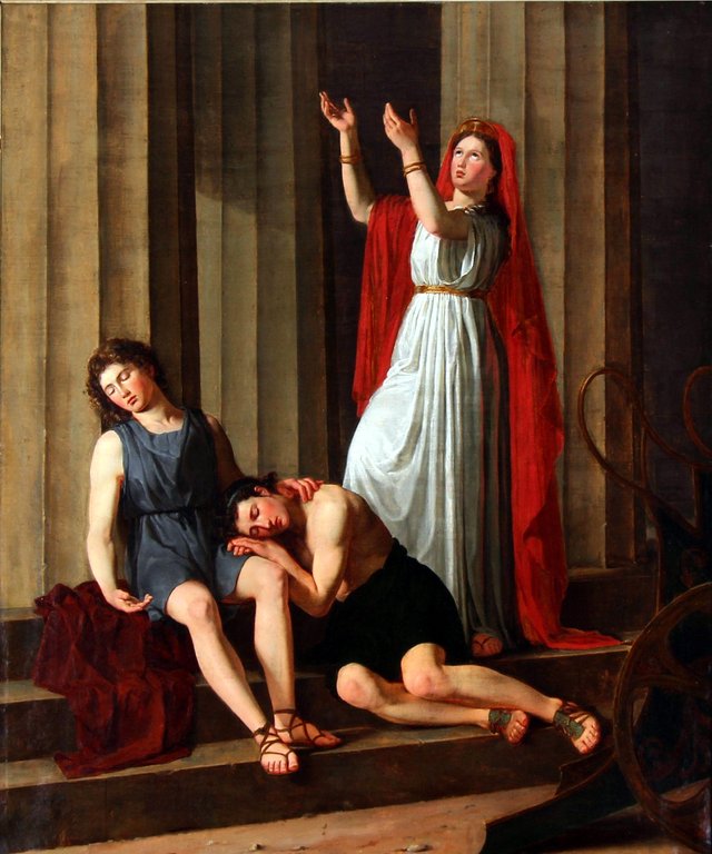 Kleobis and Biton sons of Cydippe by Adam August Müller
