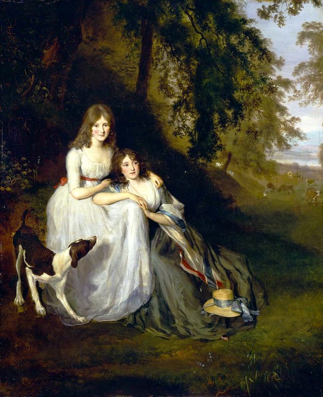 Portrait of Demoiselles Mégevand, Jeanne-Françoise-Élisabeth et Anne-Louise by Jacques-Laurent Agasse