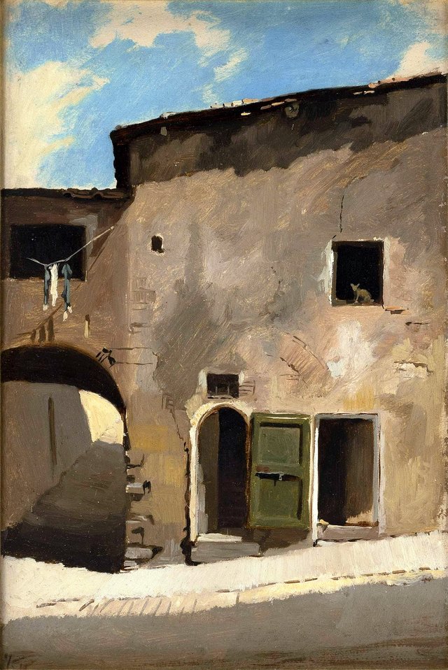 A building, probably in Italy by Elihu Vedder