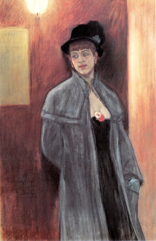 In der Klemme by Félicien Rops
