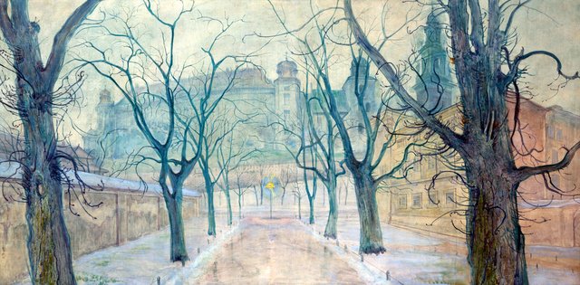 Planty Park with a view of Wawel Castle by Stanisław Wyspiański