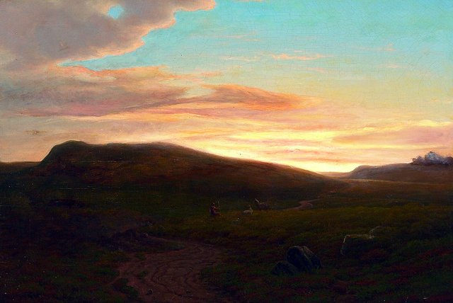 Landscape with a shepherd. by Wilhelm Xylander