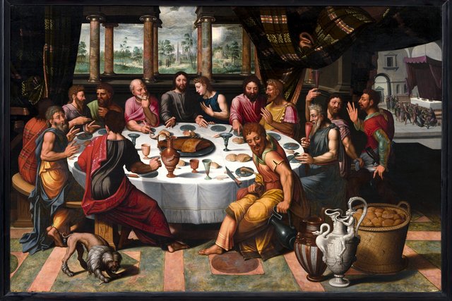 Het laatste avondmaal by Hans Eworth