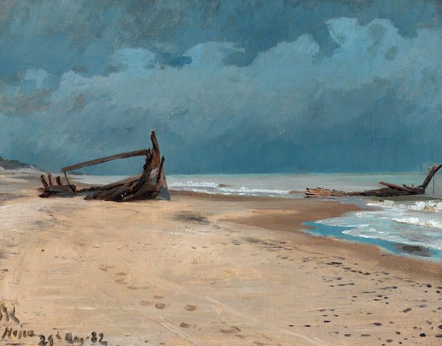 The beach at Højen. by Peder Severin Krøyer