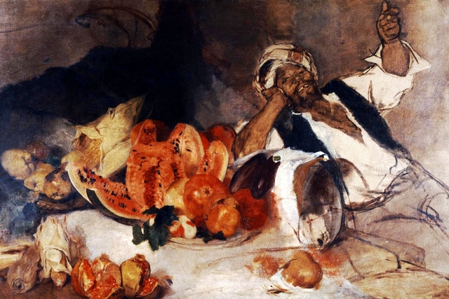 Middle Easterner with  fruits by Nikolaos Gyzis