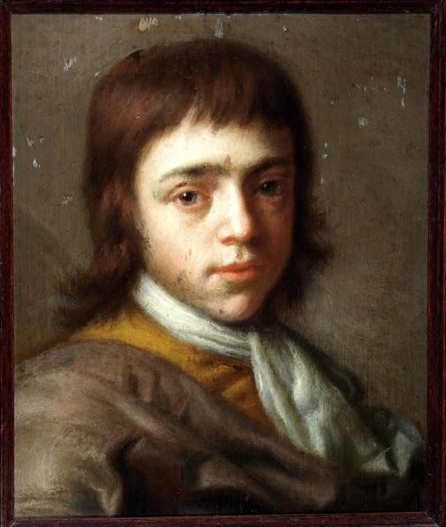 Portret van een jongen. by Nicolaas Verkolje