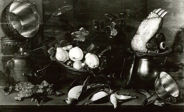 VERVALLEN Stilleven met vruchten en dode vogels, by Jacob van Hulsdonck