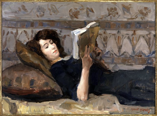 Meisje, lezend op een divan. by Isaac Israëls