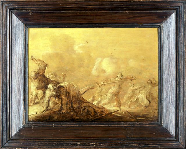 Vechtende bedelaars by Adriaen van de Venne
