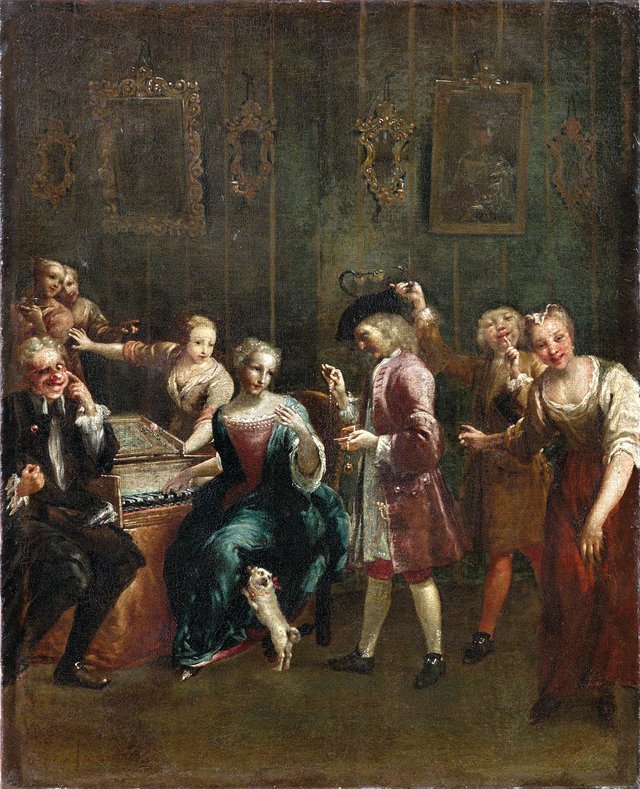 Singer at the Spinet with Admirers by Giuseppe Maria Crespi