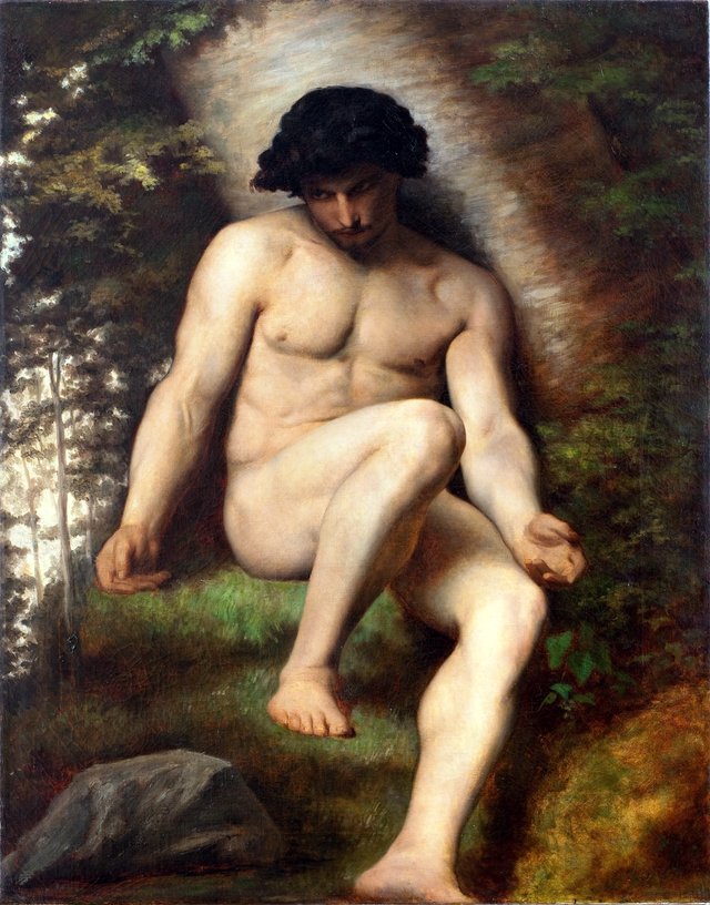 Étude pour le Paradis perdu: Adam by Alexandre Cabanel