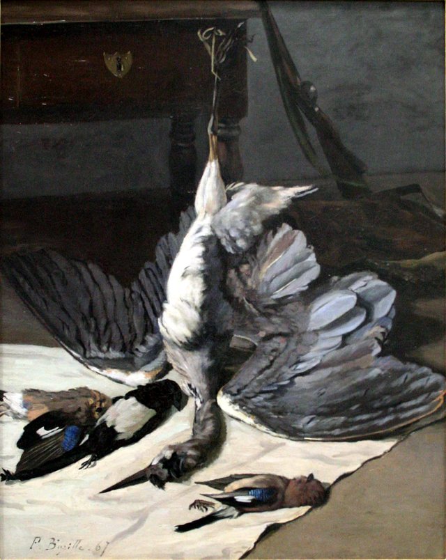 Nature morte au héron by Frédéric Bazille