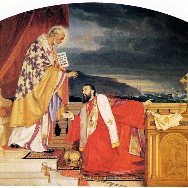 St. Nikola and Patriarch Lukijan by Uroš Predić