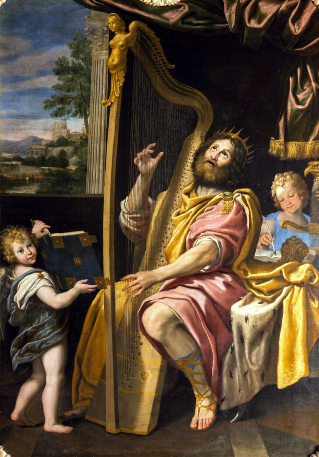 Le Roi David jouant de la harpe by Domenichino