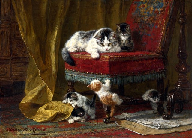 Mother's Pride by Henriëtte Ronner-Knip