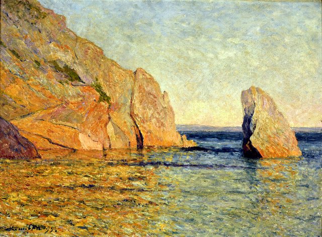 Rochers au soleil couchant by Maxime Maufra