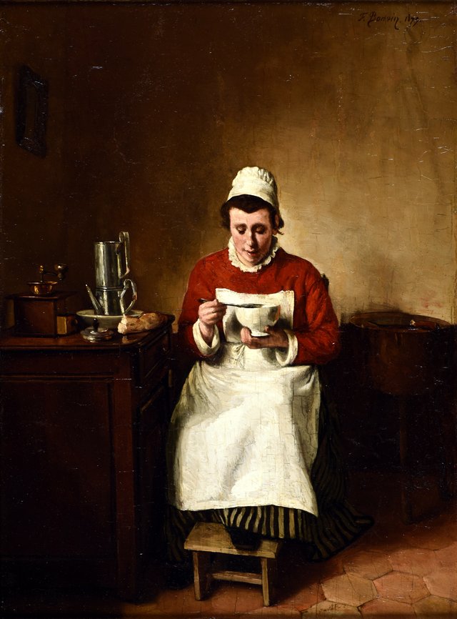 Le déjeuner ou le bol de café by François Bonvin