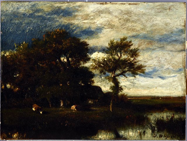 Paysage avec cours d'eau by Jules Dupré