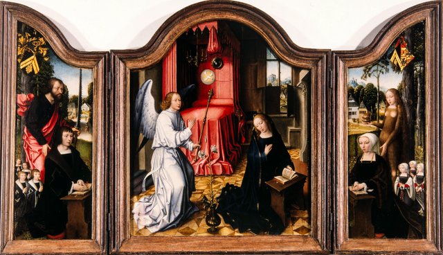 Triptych of the Du Quesnoy-van der Tommen family by Master of the Legend of the Magdalene
