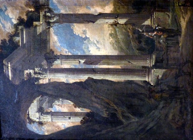 Ruines dans un paysage by Philipp Peter Roos