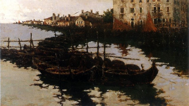 Boats in Venice by Francesco Filippini