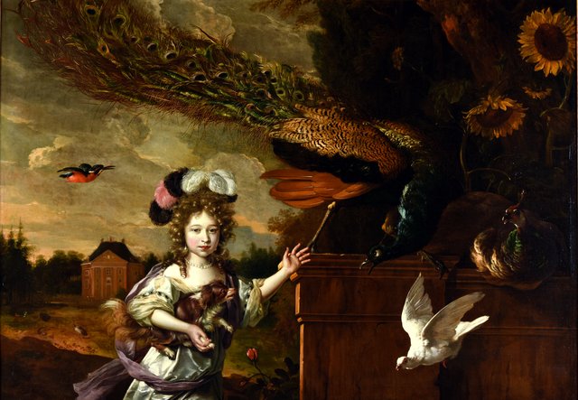Fillette aux paons by Melchior d'Hondecoeter