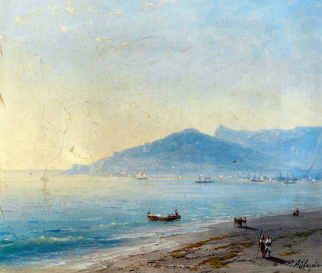 The Bay of Yalta with the Magobi and Ai Petri mountains by Ivan Aivazovsky
